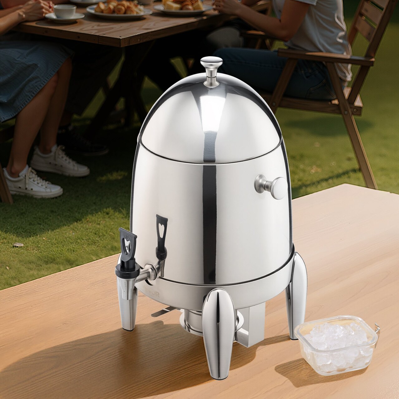 2.7 Gal Stainless Steel Beverage Dispenser Hot and Cold Drinks